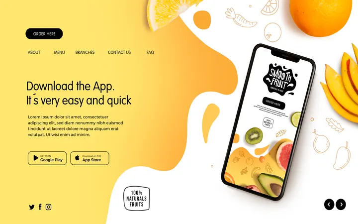 Smooth fruit app landing