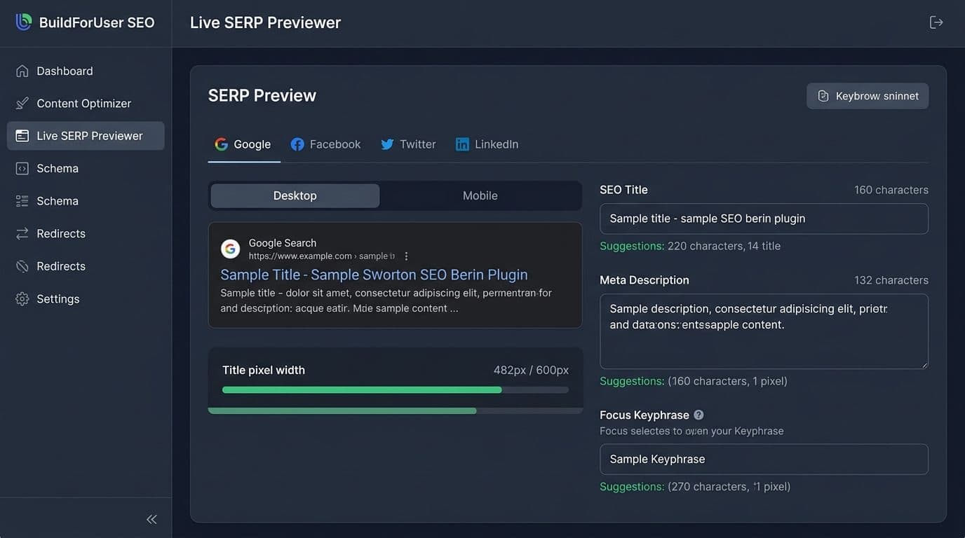 Live multi-platform SERP & social simulator